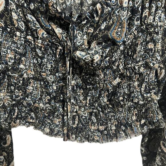 Free People NWT Lolita Peasant Blouse Top Floral Dark Combo Size XS - Picture 9 of 11